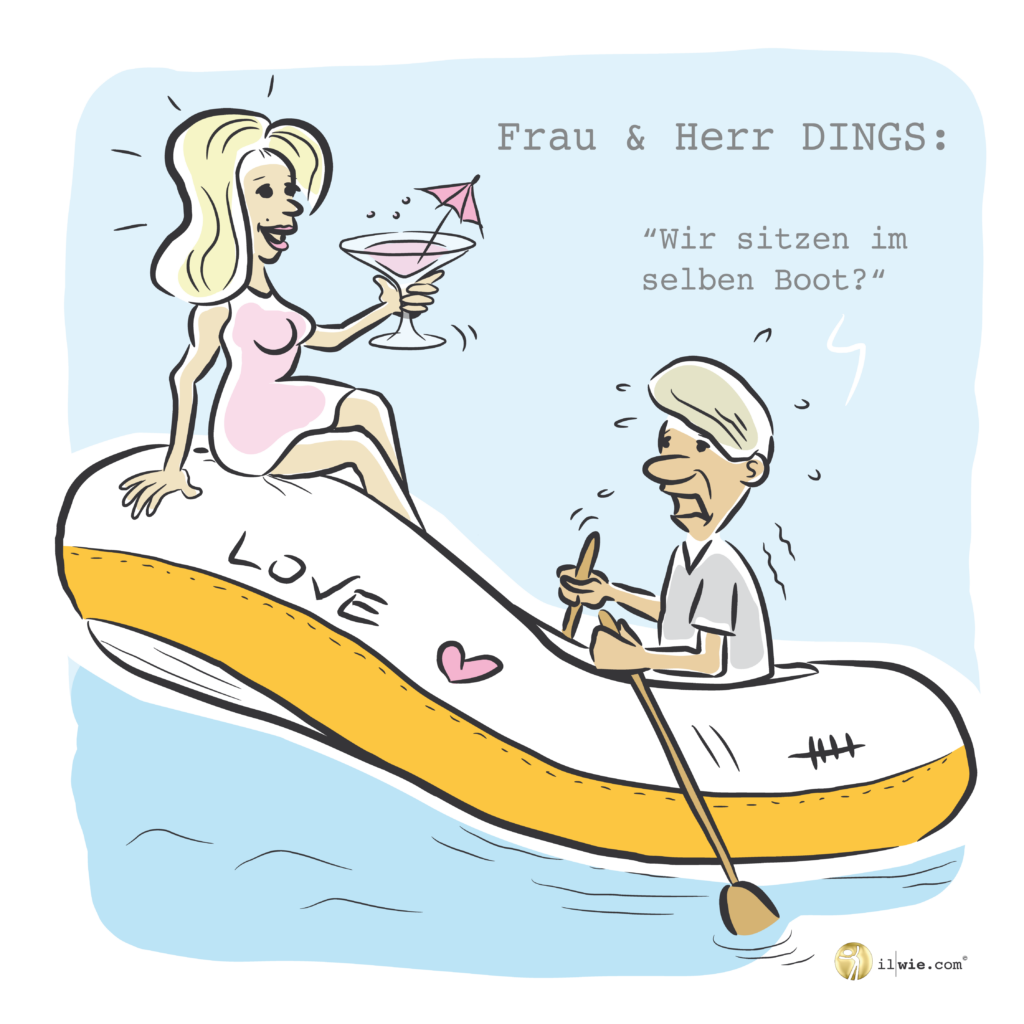 cartoon im selben Boot